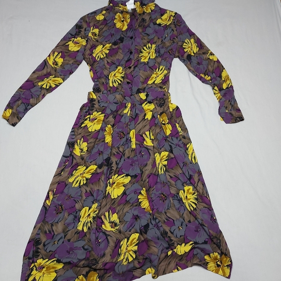 Tochi Vintage Floral Rayon Skirt Blouse Set, Large - Picture 2 of 16